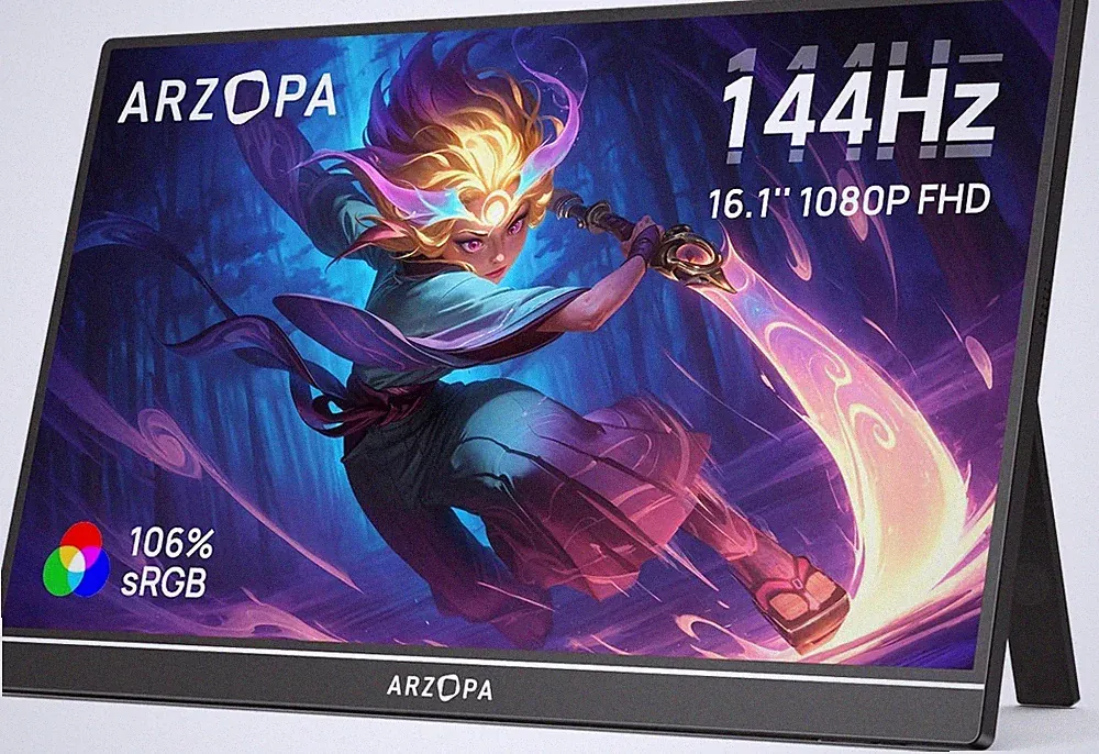 ARZOPA Z1FC 16.1" Portable Monitor 144Hz FHD 1080P USB-C Mini HDMI Gaming Image Sc