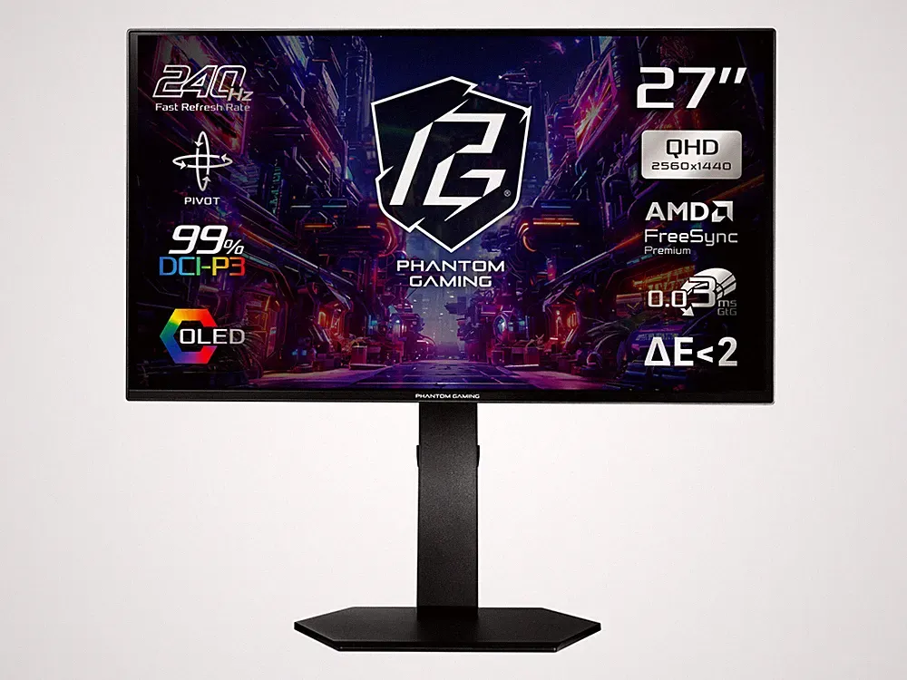 ASRock 27" 240Hz QD-OLED 2K 1440p QHD Gaming Monitor 0.03ms (GTG) HDR10 AMD