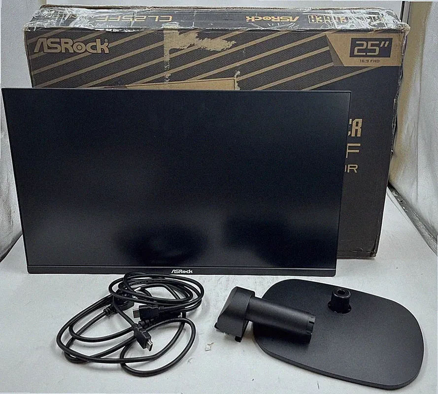 ASROCK CL25FF FHD 25" 100HZ LPS FREESYNC 1080P SRBG MONITOR W STAND & POWER CORD