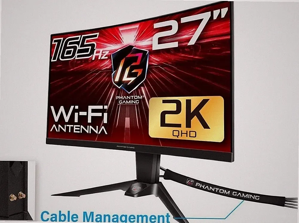 ASRock PG27Q15R2A 27" QHD VA LED Curved Gaming Monitor