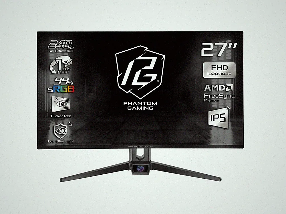ASRock Phantom Gaming 27" FHD IPS 1 ms 240 Hz HDR10 Flat Panel Gaming Monitor