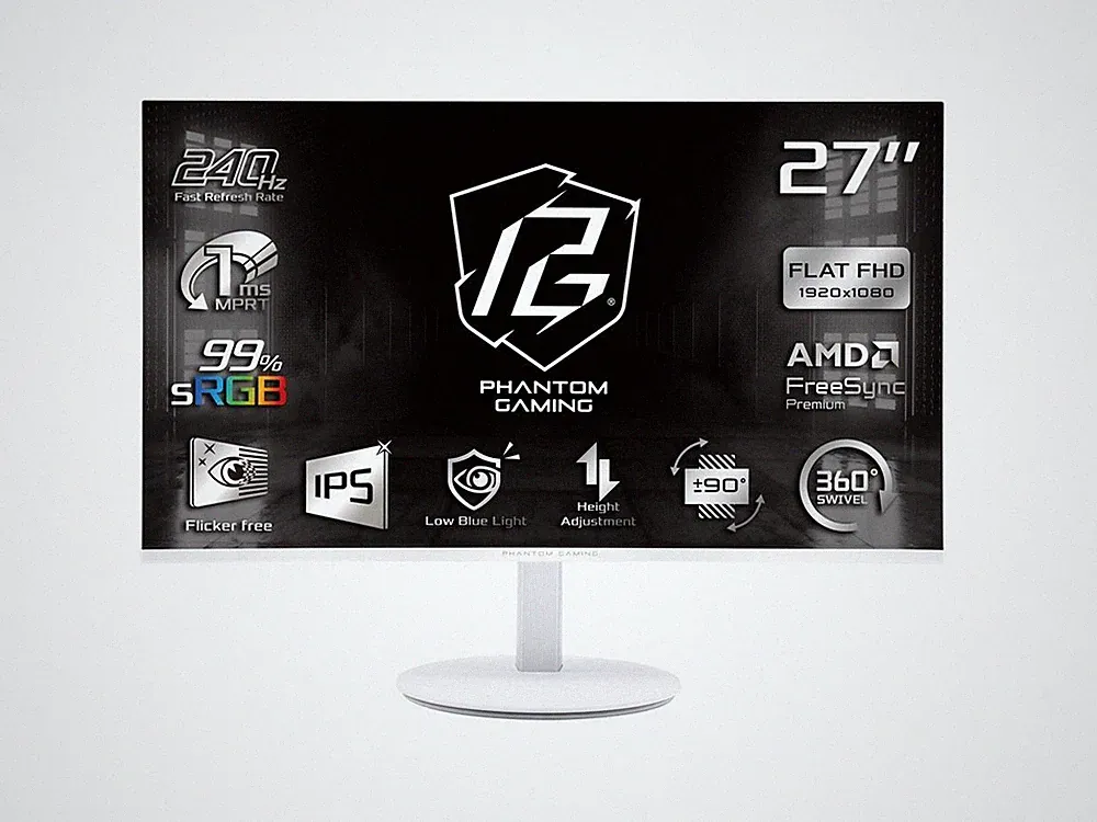 ASRock Phantom Gaming 27 inch Full HD 240Hz IPS FHD AMD FreeSync Premium