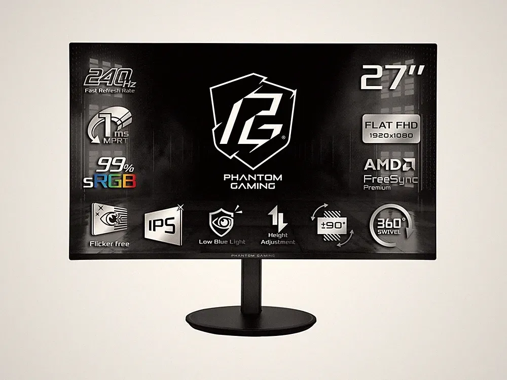 ASRock Phantom Gaming 27 inch Full HD 240Hz IPS FHD AMD FreeSync Premium (Adapti