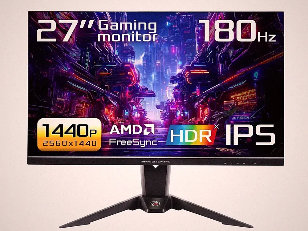 ASRock Phantom Gaming 27 inch QHD 2K 1440P 180Hz IPS with AMD FreeSync HDR400