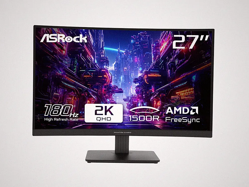 ASRock Phantom Gaming 27 inch QHD 2K 1440P 180Hz WITH AMD FreeSync Premium 95%