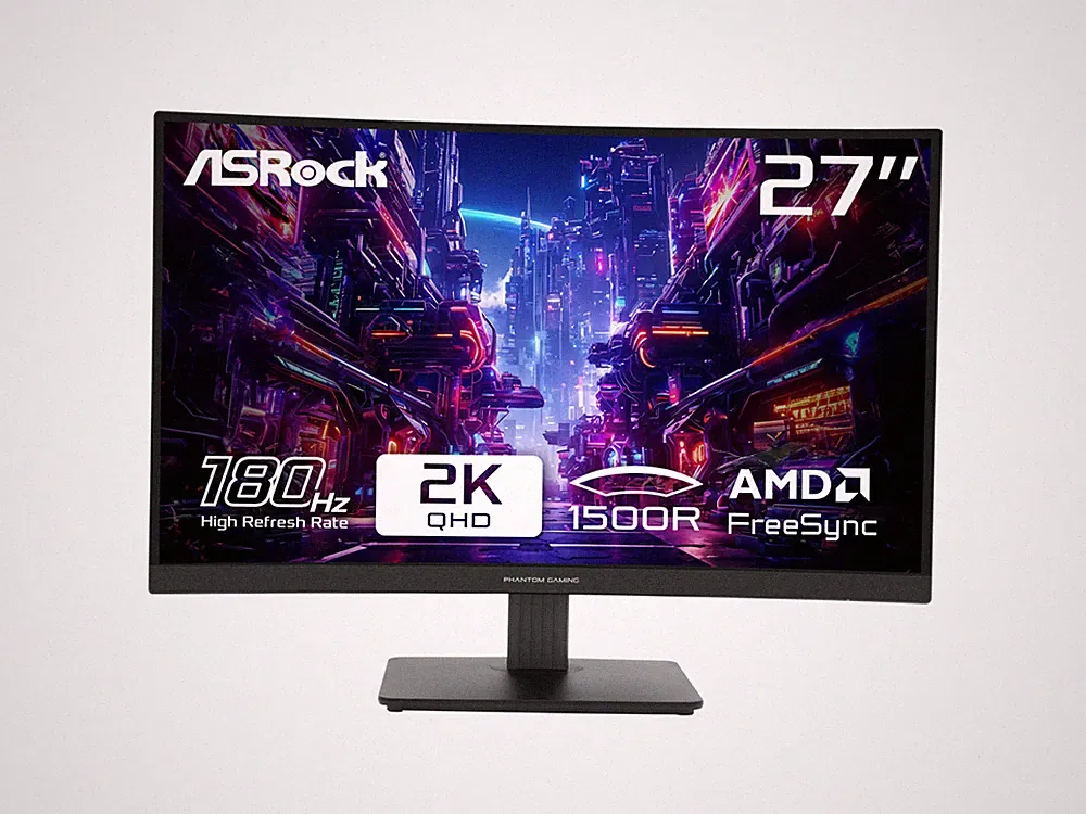 ASRock Phantom Gaming 27 inch QHD 2K 1440P 180Hz WITH AMD FreeSync Premium 95%