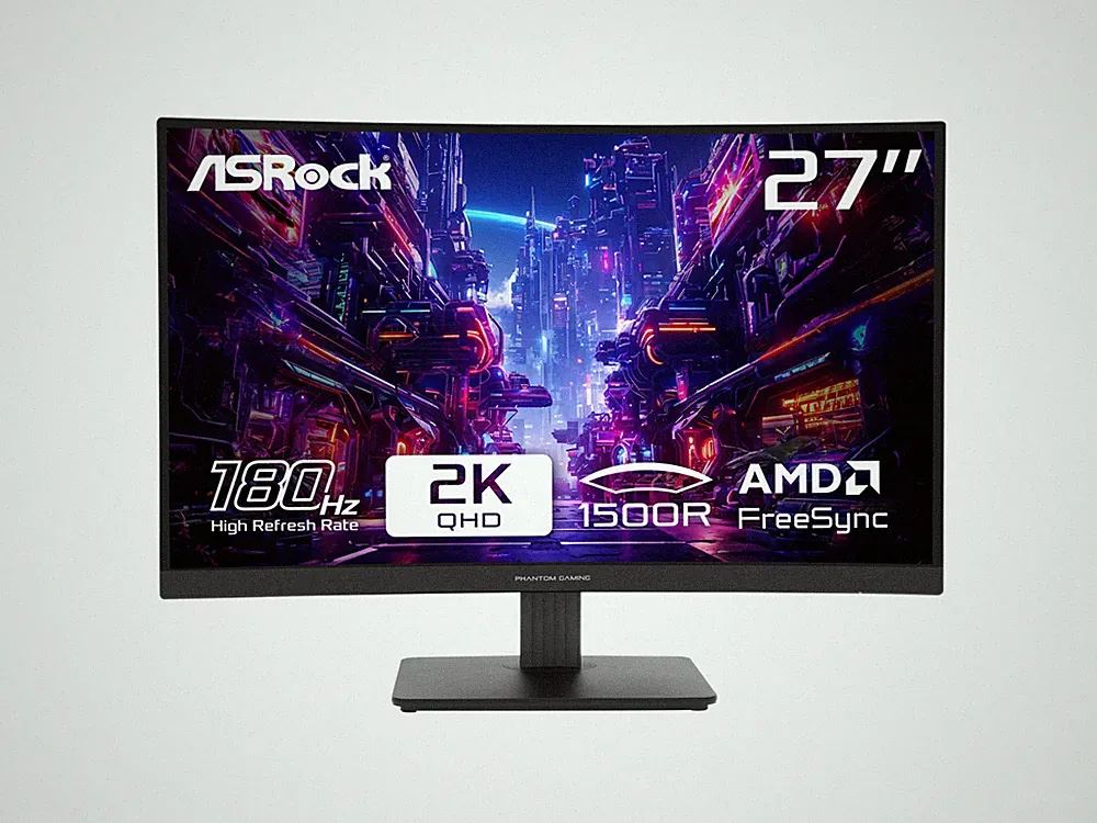 ASRock Phantom Gaming 27 inch QHD 2K 1440P 180Hz WITH AMD FreeSync Premium 95%