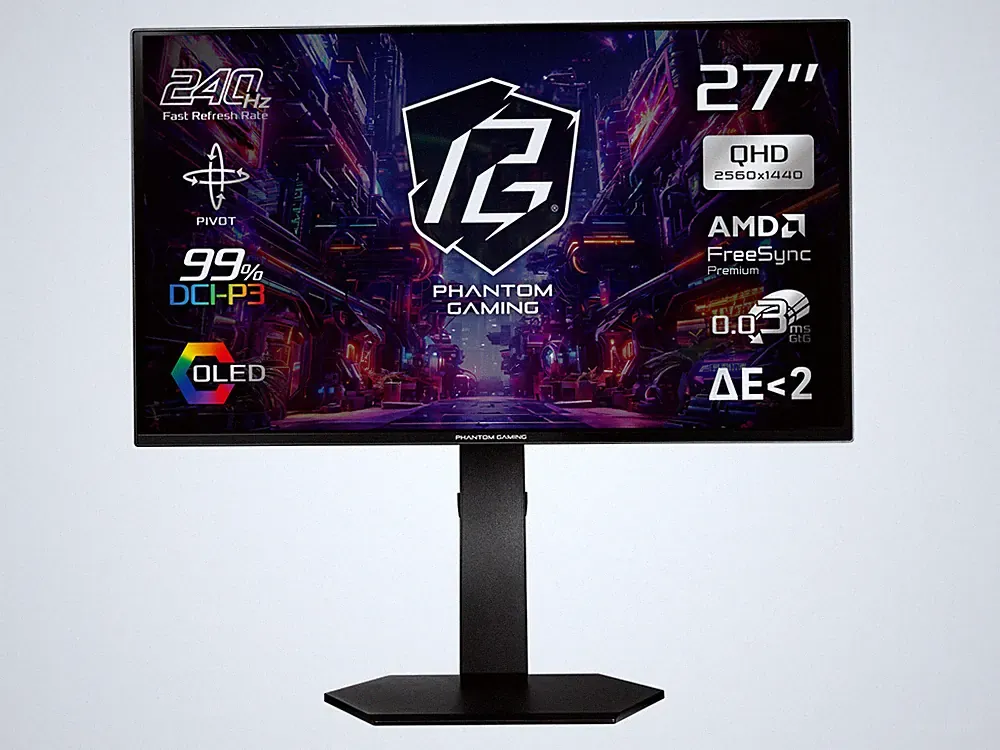 ASRock Phantom Gaming 27 inch QHD 2K 1440P 240Hz AMD FreeSync Premium 0.03ms HD
