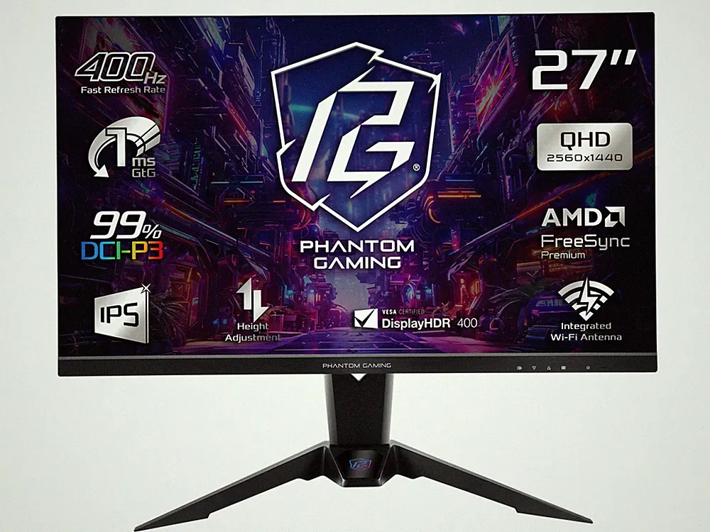 ASRock Phantom Gaming 27 inch QHD 2K 1440P 400Hz IPS AMD FreeSync Premium
