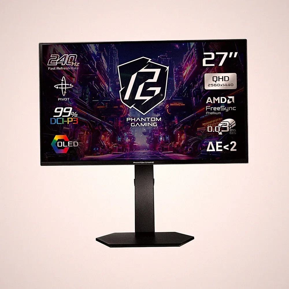 ASRock Phantom Gaming 27" QHD 240Hz 0.03 ms HDR10 Anti-Reflection Flat Monitor