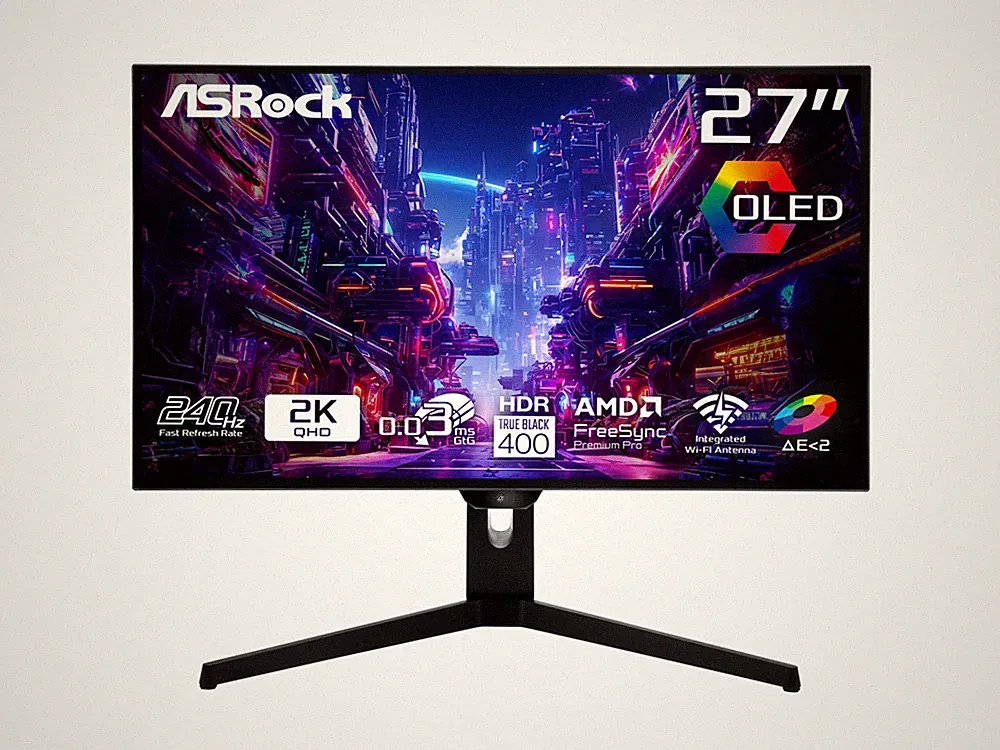 ASRock Phantom Gaming 27" QHD 2K 1440P 240Hz 0.03ms (GTG), 99% DCI-P3 with 129%