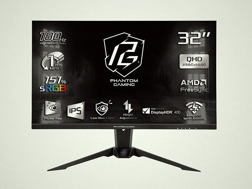 ASRock Phantom Gaming 32 inch QHD 2K 1440P 180Hz IPS AMD FreeSync (Adaptive