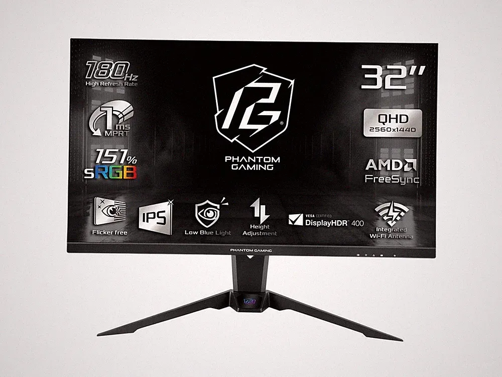 ASRock Phantom Gaming 32" QHD AMD FreeSync HDR400 180Hz 1ms (GTG) Gaming Monitor