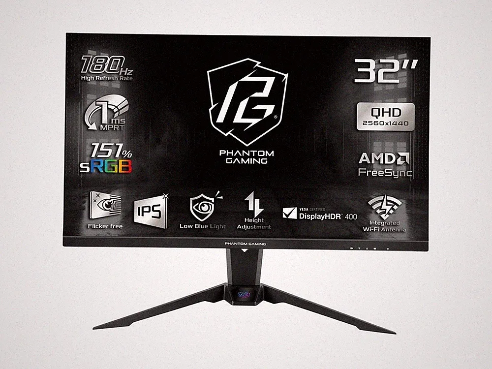 ASRock Phantom Gaming 32" QHD AMD FreeSync HDR400 180Hz 1ms (GTG) Gaming Monitor