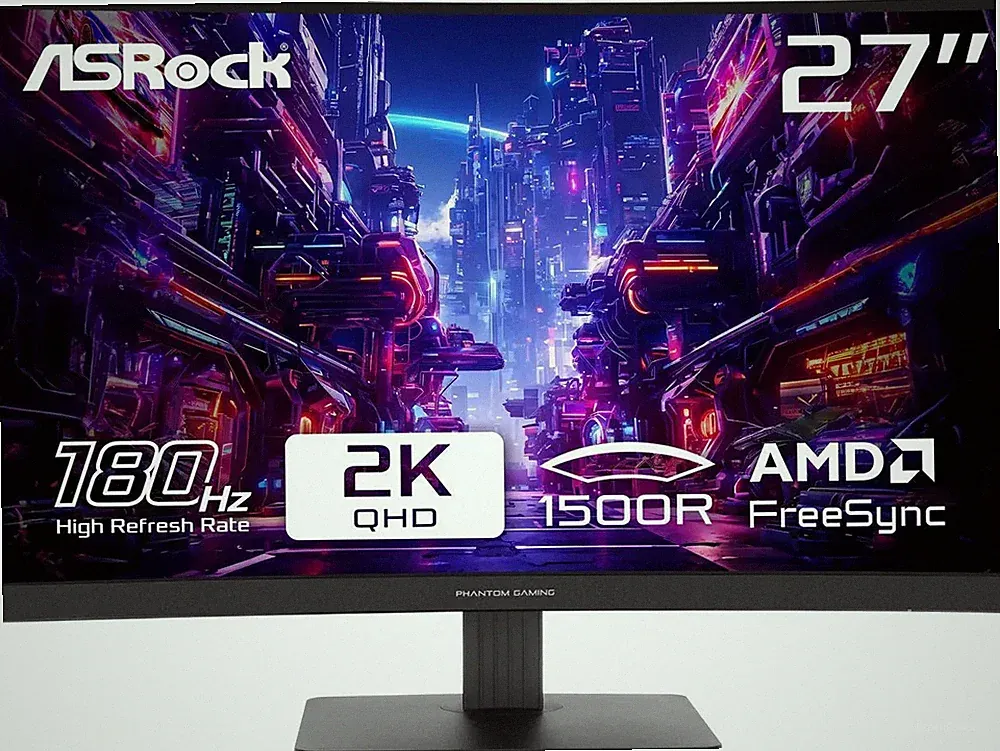 ASRock Phantom Gaming Monitor 27" 180 Hz VA QHD FreeSync (AMD Adaptive Sync)