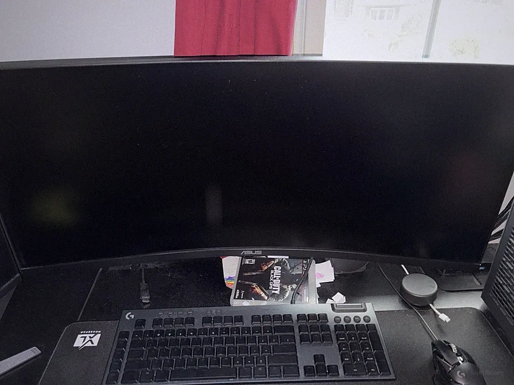 ASUS Curved Screen Computer Monitor Black Curved Display Sleek Design