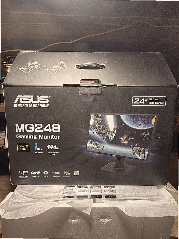 ASUS MG248QR 24" Full HD 144hz DVI HDMI DP FreeSync Gaming LED Monitor READ