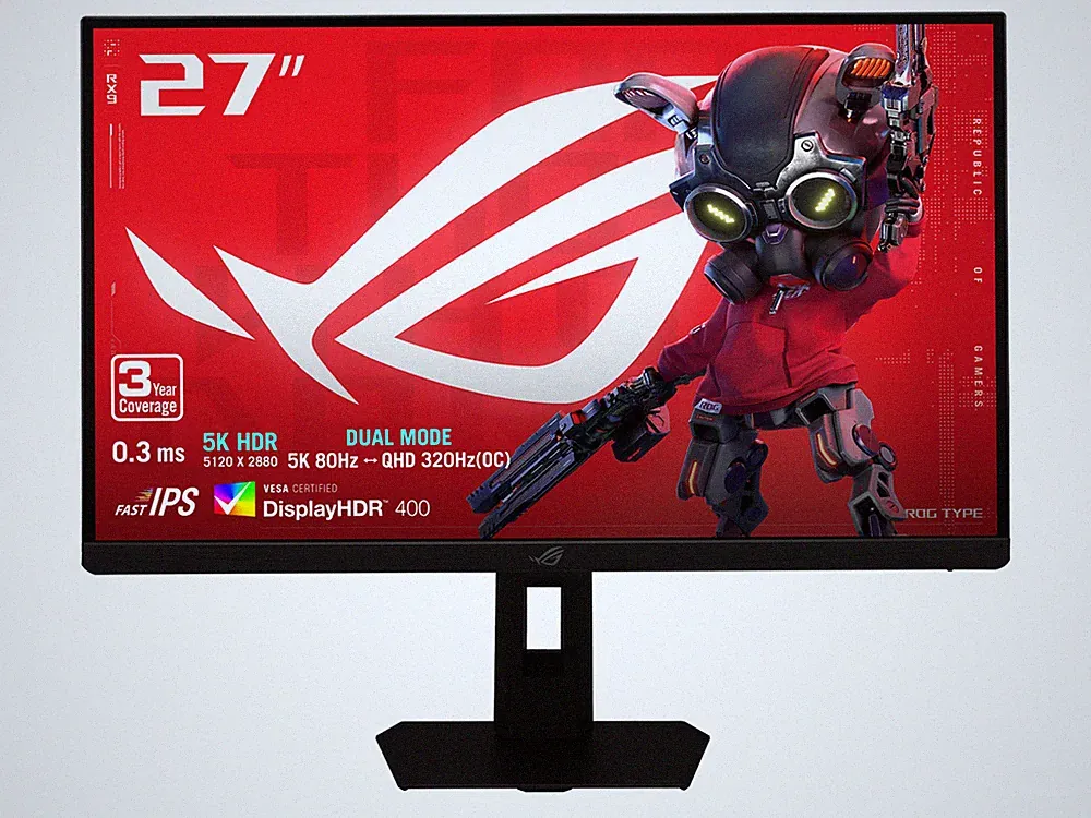 ASUS ROG 27 Inch 5K HDR Fast IPS Gaming Monitor (XG27JCEG) - Dual mode 5K 80Hz o