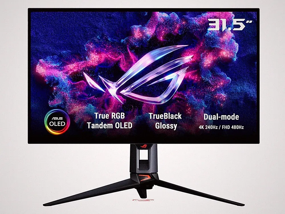 ASUS ROG 32" 4K 240Hz Tandem RGB OLED Gaming Monitor (PG32UCWM) - Dual Mode HD 4