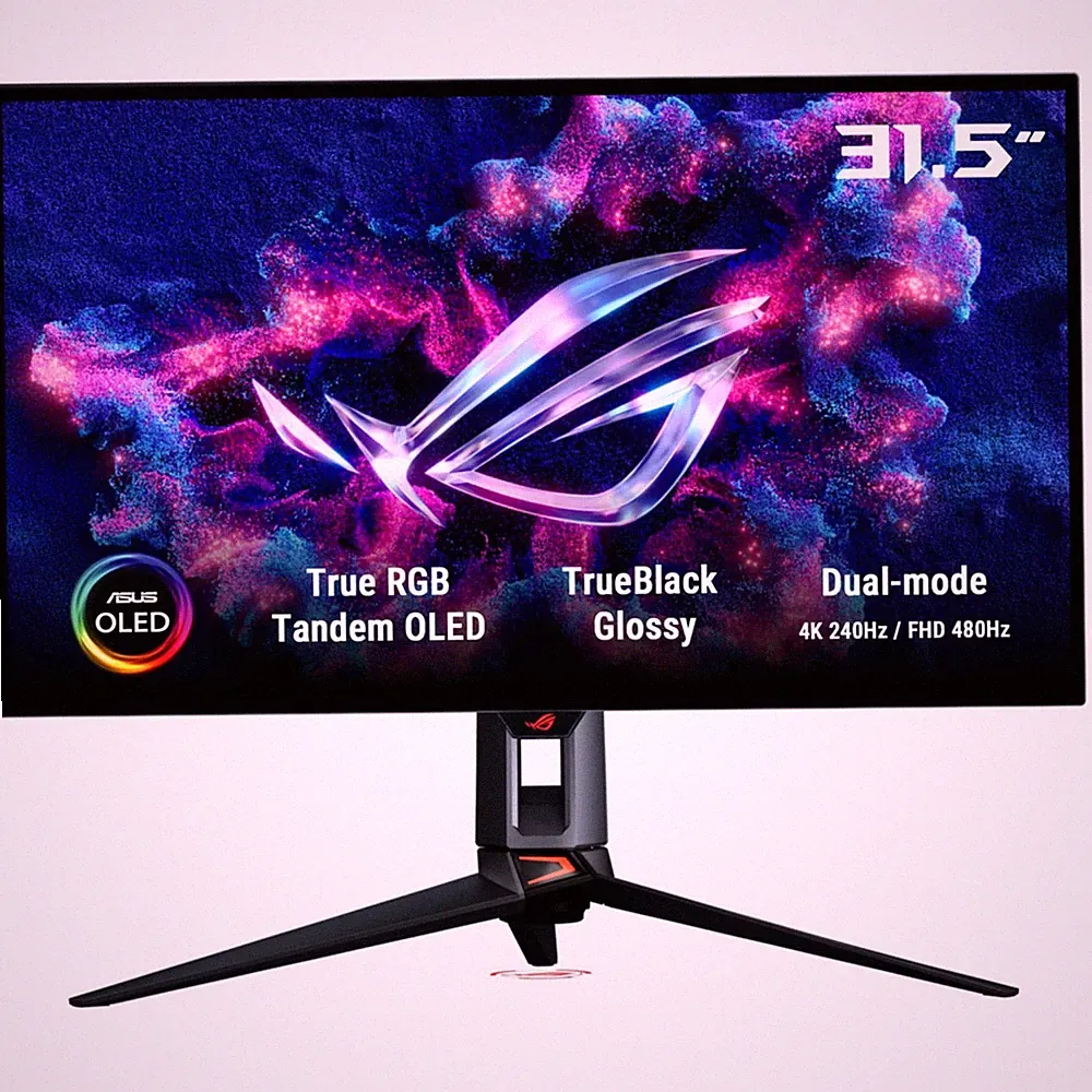 ASUS ROG 32" 4K OLED 240Hz Gaming Monitor Tandem RGB, HDMI, USB Type-C, G-SYNC