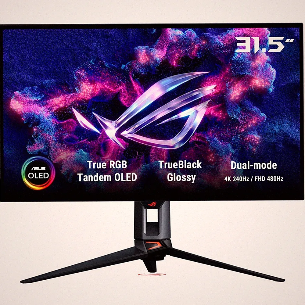 ASUS ROG 32" 4K OLED 240Hz Gaming Monitor Tandem RGB, HDMI, USB Type-C, G-SYNC