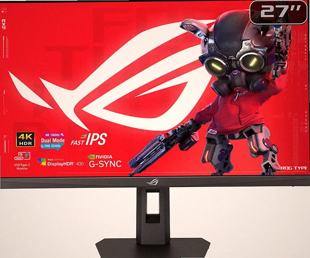 ASUS - ROG Strix 27" Dual Mode (4K 160Hz, FHD 324Hz) IPS 1ms Gaming Monitor w...