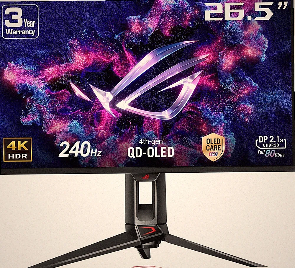 ASUS - ROG Swift 27" 4K OLED 240Hz 0.03ms Gaming Monitor with FreeSync Premiu...