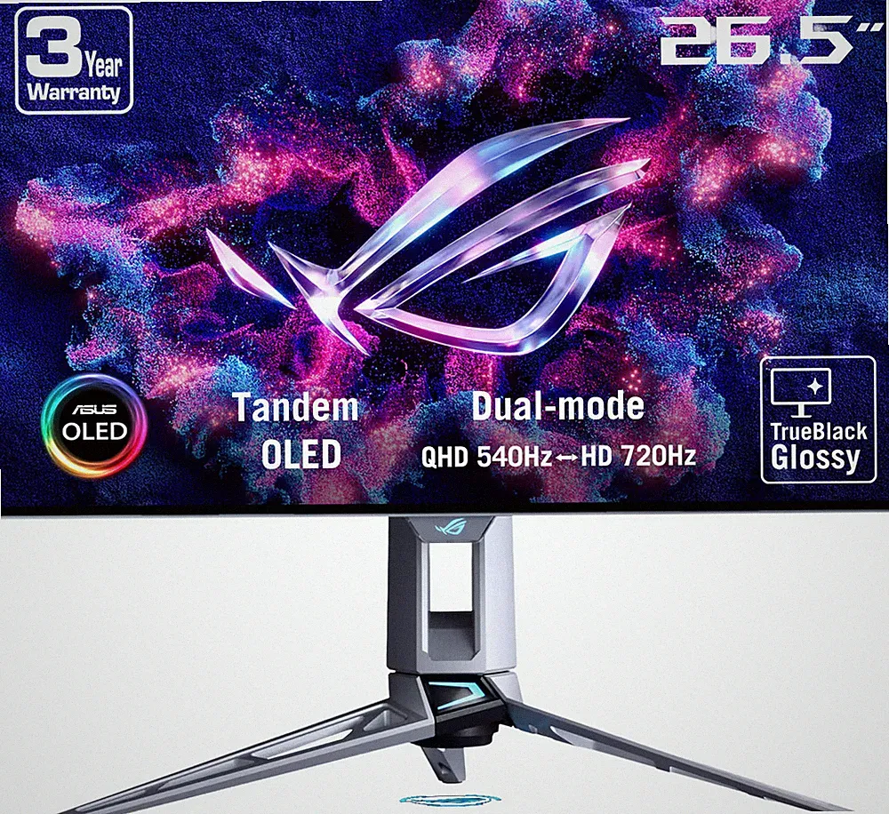 ASUS - ROG Swift 27" Dual Mode (2K 540Hz, HD 720Hz) OLED 0.02ms Gaming Monito...