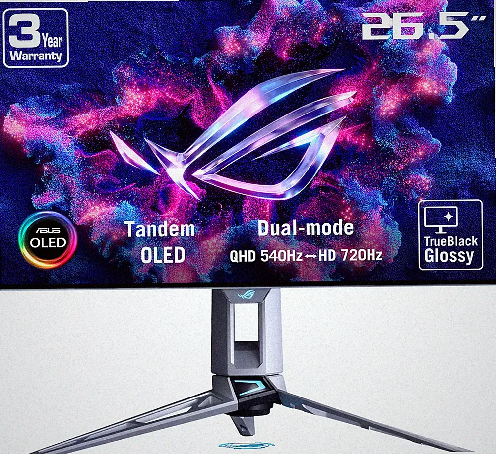 ASUS - ROG Swift 27" Dual Mode (2K 540Hz, HD 720Hz) OLED 0.02ms Gaming Monito...
