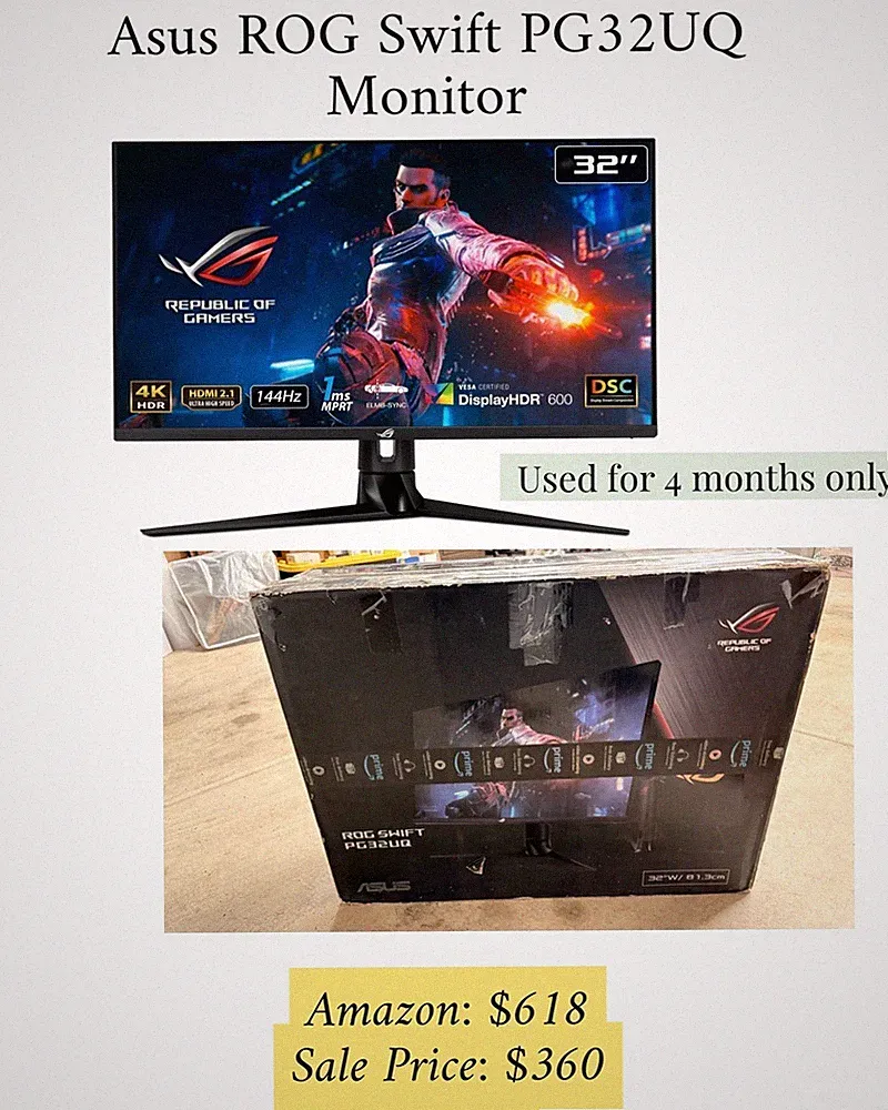 ASUS ROG Swift 32 inch Widescreen IPS Gaming Monitor - PG32UQ