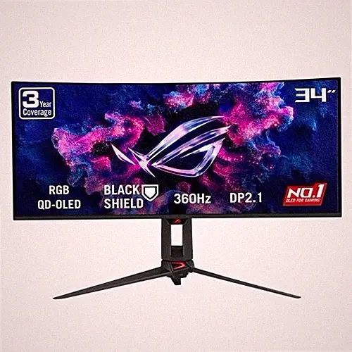 ASUS ROG Swift 34in Curved OLED 3440x1440 360Hz DisplayPort RGB Black