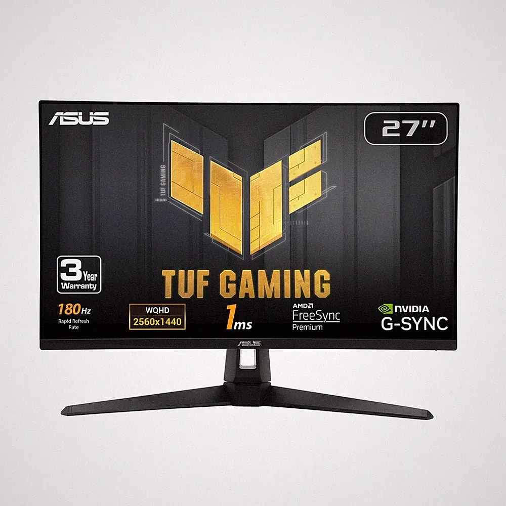 ASUS TUF Gaming 27" 1440p 180Hz QHD G-SYNC FreeSync HDR Gaming Monitor BLACK