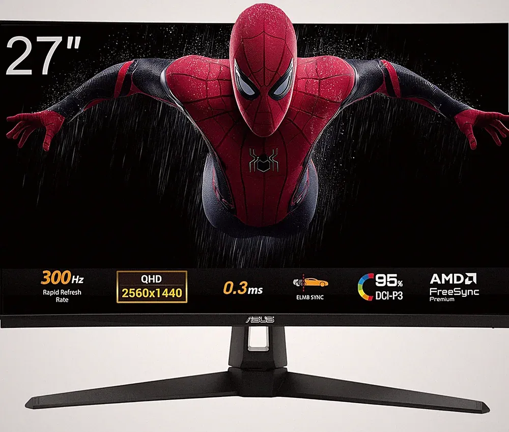 ASUS TUF Gaming 27" 1440P Monitor (VG27AQM5A) - QHD (2560x1440), 300Hz Fast IPS