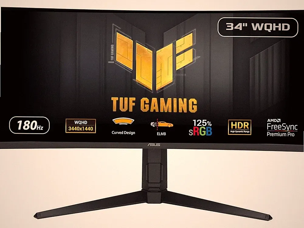 ASUS TUF Gaming 34 inch UltraWide QHD 2K 1440P 180Hz AMD FreeSync Premium Pro
