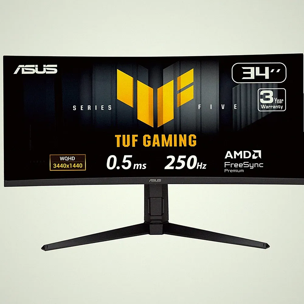 ASUS TUF Gaming 34" UWQHD 0.5ms, 250Hz HDR 400, Anti-glare Curved Gaming Monitor