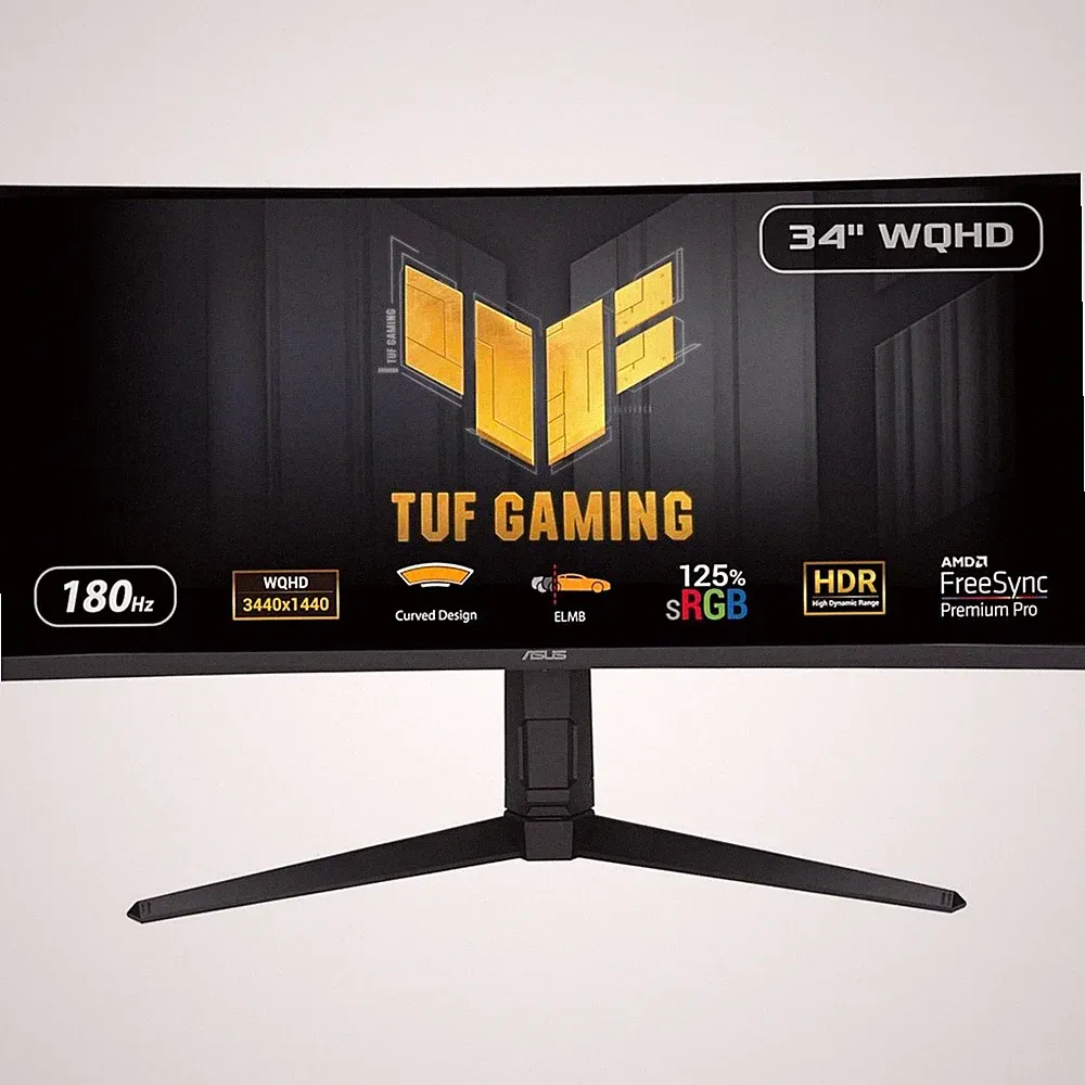 ASUS TUF Gaming 34" UWQHD 1 ms AMD FreeSync Premium Pro, 180 Hz Gaming Monitor