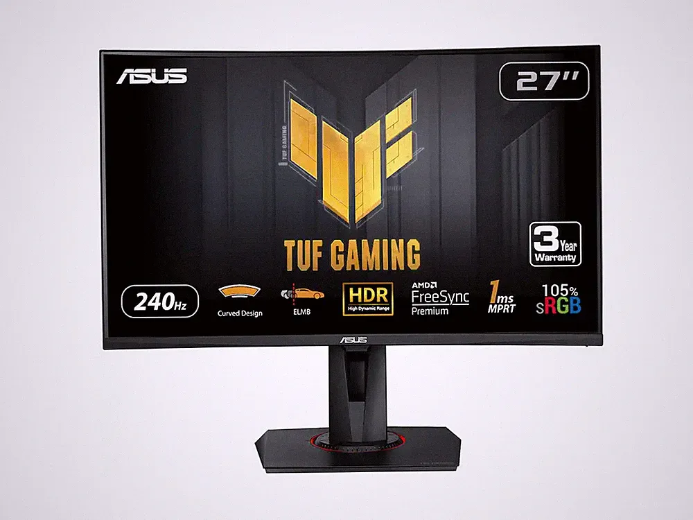ASUS TUF Gaming VG27VQMY Curved Gaming Monitor – 27 inch Full HD (1920x1080), 24