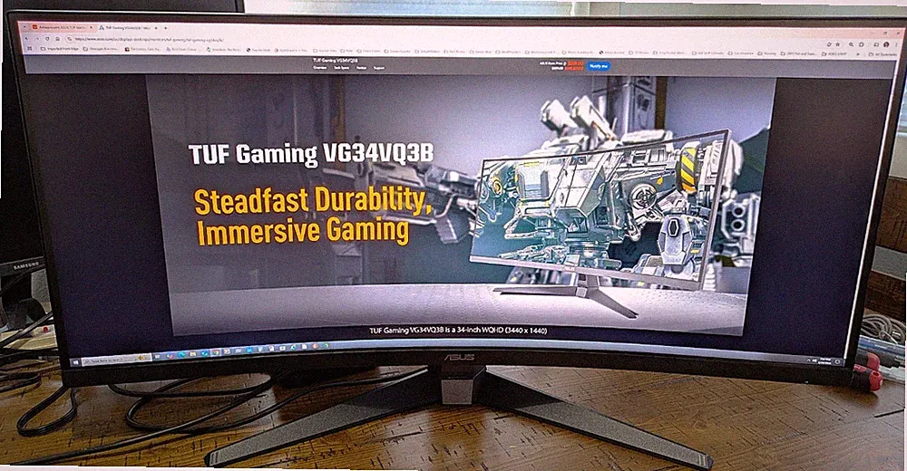 ASUS TUF VG34VQ3B 34" Ultra-wide Curved Gaming Monitor