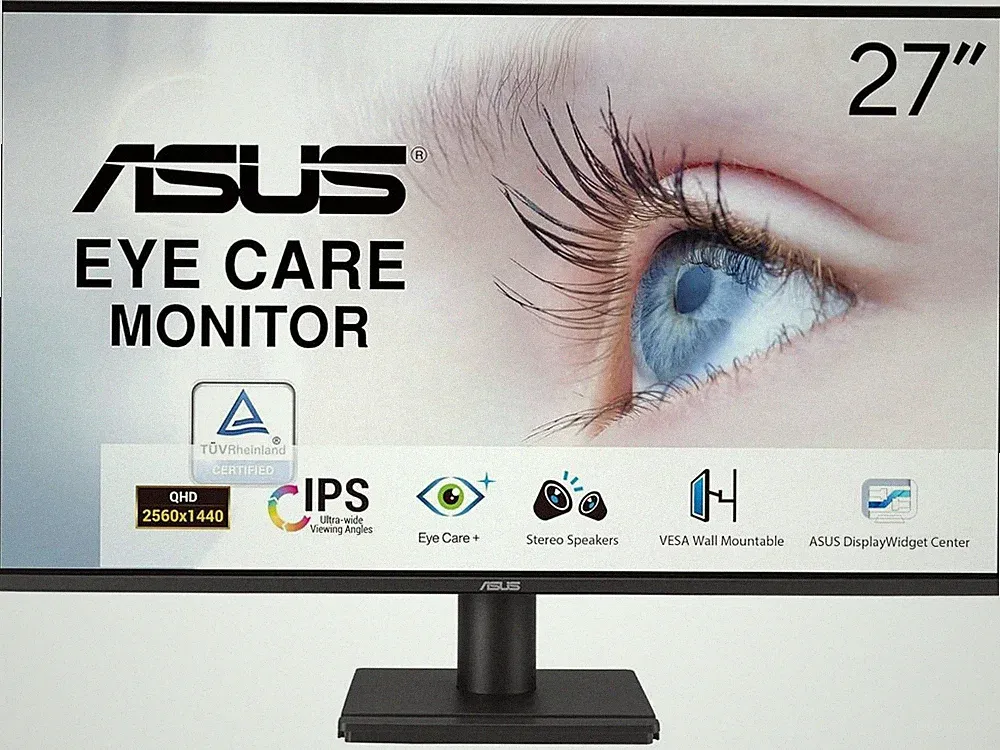 ASUS VA27AQ 27" IPS QHD 1440p Monitor 75Hz, 1ms, Adaptive-Sync Built-in Speakers