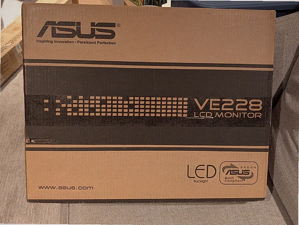 ASUS VE228H LCD 21.5" Monitor HDMI DVI VGA aux out Vesa 100mm mount compatible