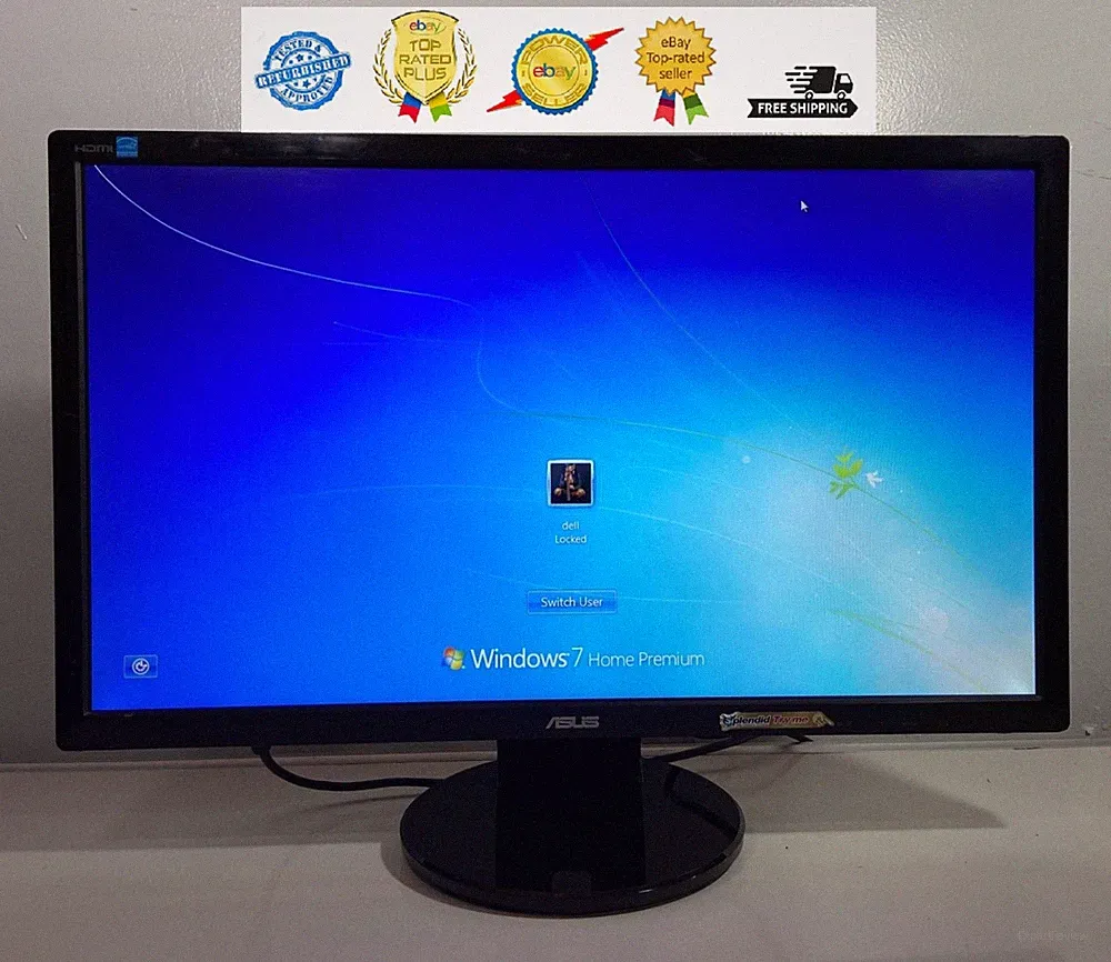ASUS VE248H 24" Widescreen Monitor Full HD LED HDMI VGA Built-in Speakers