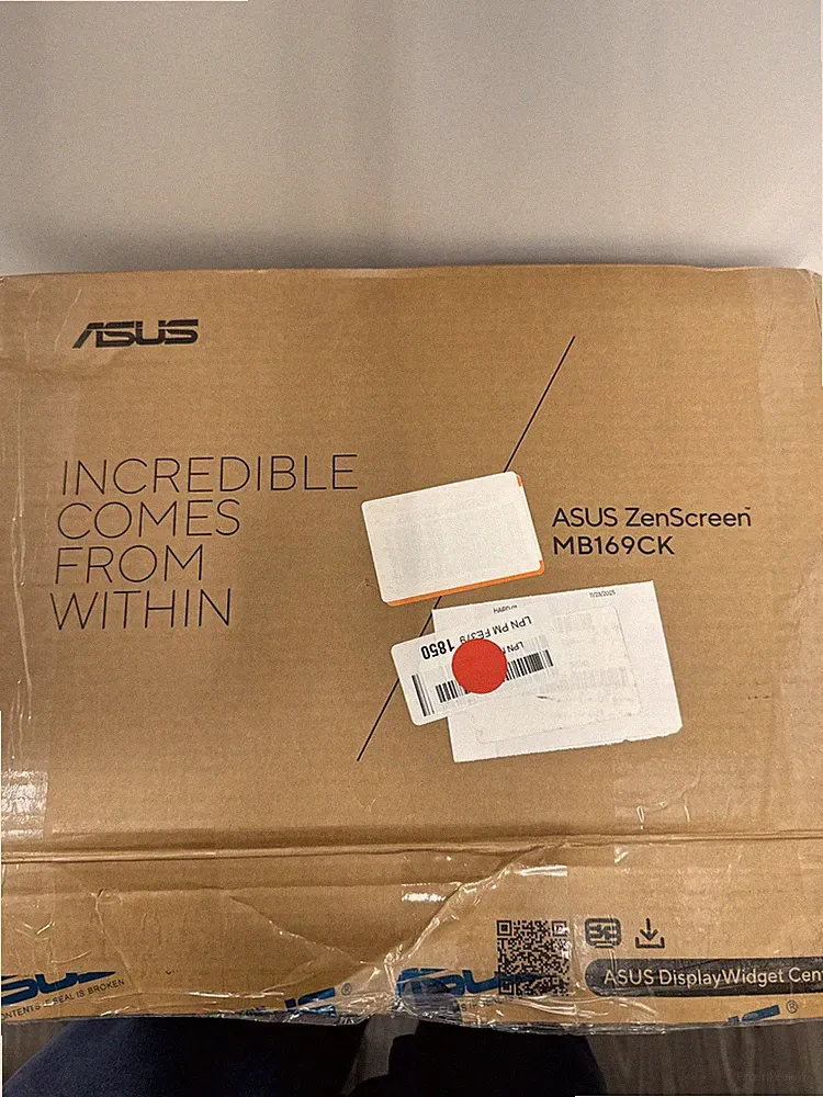 ASUS ZenScreen 16" Portable USB Monitor (MB169CK) - Full HD, IPS, Dual USB-C, Ey