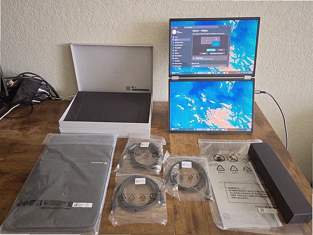 ASUS ZenScreen Duo OLED MQ149CD Dual 14" WUXGA USB-C HDMI Open Box