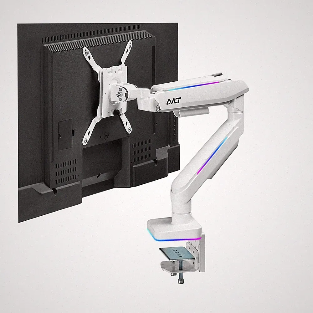 AVLT RGB Lights Single 17”-43” Gaming Monitor Arm Desk Mount, Fits O