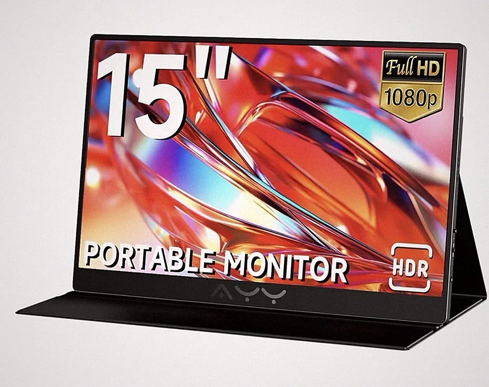 AYY Portable Monitor for Laptop, 15" FHD 1080p LCD Computer Monitor