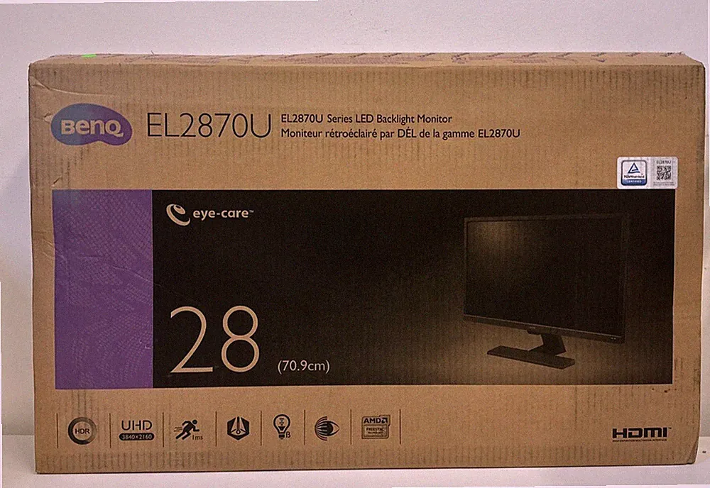 BenQ EL2870U 28" 3840 x 2160 4K 1ms AMD FreeSync Low Blue Light Gaming Monitor