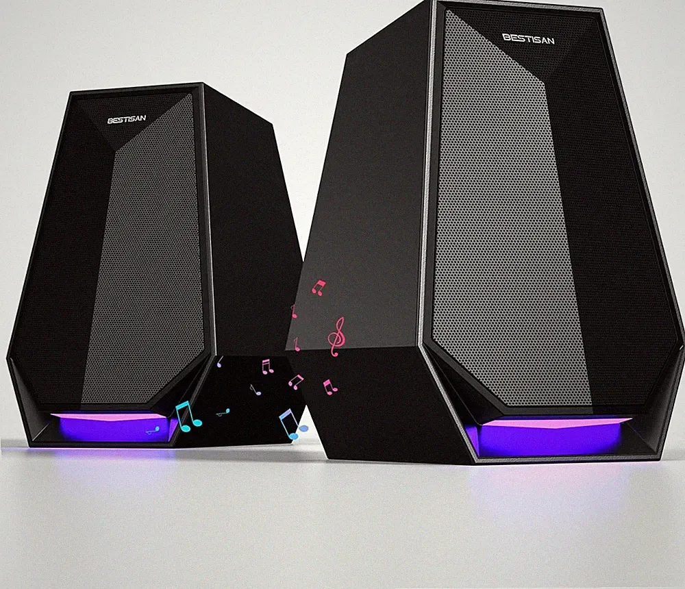 BESTISAN Computer Gaming Speakers for Desktop PC - 30W Powered Monitor Speakers