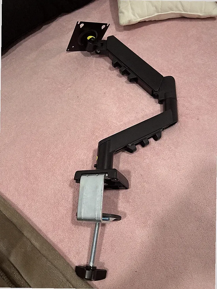 Black Desk Monitor Mount Stand for Gaming Monitors Height Adjustable Desk Mount