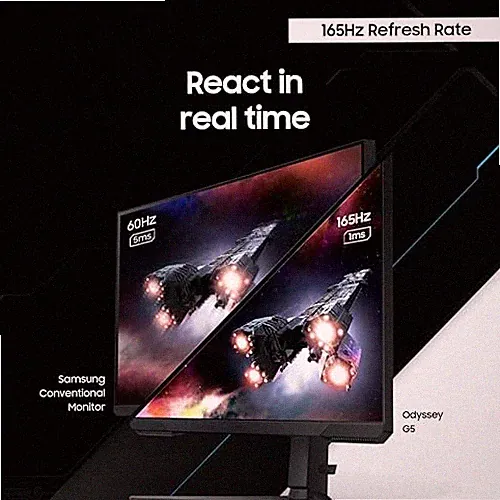 BLACK - SAMSUNG 27" ODYSSEY G51C QHD 165HZ 1MS HDR10 GAMING MONITOR