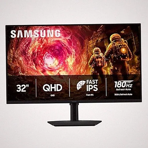 BLACK - SAMSUNG 32” ODYSSEY G5 SERIES QHD GAMING MONITOR 180HZ, LS32FG502ENXZA